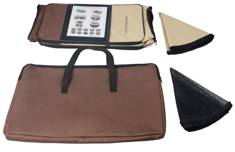 EliteField 2-Door Soft Pet Playpen (2 Year Warranty), Exercise Pen, Multiple Sizes and Colors Available for Dogs, Cats and Other Pets (52" x 52" x 32"H, Brown+Beige) - Image 3